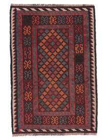 Afghan Vintage Kelim Tæppe 90X135 Sort/Mørkerød Uld, Afghanistan Carpetvista
