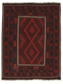  Afghan Vintage Kelim 245X304 Vintage Wollteppich Schwarz/Dunkelrot Groß Carpetvista