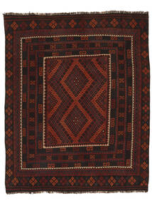  Afghan Vintage Kelim 258X311 Vintage Ullteppe Svart/Mørk Rød Stort Carpetvista