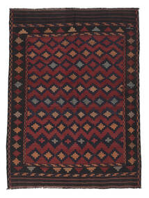  Afghan Vintage Kelim Matot 132X178 Vintage Villamatto Musta/Tummanpunainen Pieni Matto Carpetvista