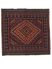 132X140 絨毯 アフガン ヴィンテージ キリム オリエンタル 正方形 ブラック/ダークレッド (ウール, アフガニスタン) Carpetvista