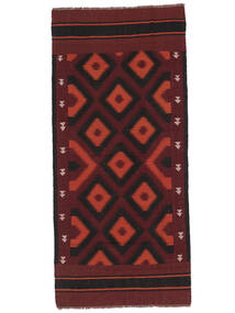  Afghan Βιντάζ Κιλίμ Χαλι 116X260 Vintage Μαλλινο Μαύρα/Σκούρο Κόκκινο Μικρό Carpetvista