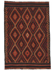  Afghan Vintage Kilim Alfombra 156X224 Vintage De Lana Negro/Rojo Oscuro Pequeño Carpetvista