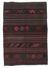  Afghan Vintage Kelim Matot 130X179 Vintage Villamatto Musta/Tummanpunainen Pieni Matto Carpetvista
