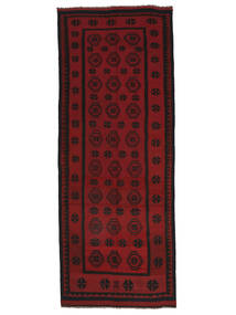160X405 Afghan Vintage Kelim Orientalisk Hallmatta Svart/Mörkröd (Ull, Afghanistan) Carpetvista
