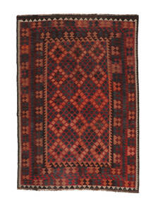 190X268 Χαλι Afghan Βιντάζ Κιλίμ Ανατολής Μαύρα/Σκούρο Κόκκινο (Μαλλί, Αφγανικά) Carpetvista