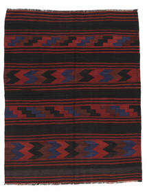  157X197 Afghan Vintage Kelim Vloerkleed Zwart/Donkerrood Afghanistan Carpetvista