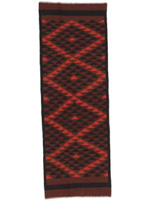  Afegão Vintage Kilim Tapete 98X290 Vintage Lã Preto/Vermelho Escuro Pequeno Carpetvista