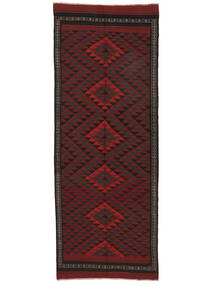 140X374 Alfombra Afghan Vintage Kilim Oriental De Pasillo Negro/Rojo Oscuro (Lana, Afganistán) Carpetvista