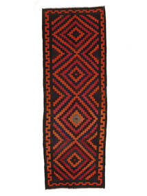  Afghan Vintage Kelim Matot 141X400 Musta/Tummanpunainen Carpetvista