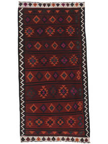  134X272 Afghan Vintage Kilim Rug Black/Dark Red Afghanistan Carpetvista