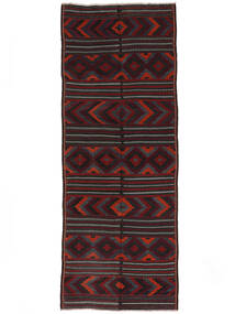 126X323 絨毯 アフガン ヴィンテージ キリム オリエンタル 廊下 カーペット ブラック/ダークレッド (ウール, アフガニスタン) Carpetvista