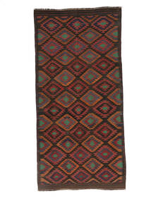 125X250 Tapete Oriental Afegão Vintage Kilim Passadeira Preto/Vermelho Escuro (Lã, Afeganistão) Carpetvista