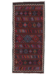  Afghan Vintage Kelim Matot 126X277 Vintage Villamatto Musta/Tummanpunainen Pieni Matto Carpetvista