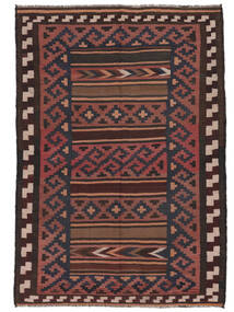  Afghan Vintage Kelim Matot 158X237 Vintage Villamatto Musta/Tummanpunainen Pieni Matto Carpetvista