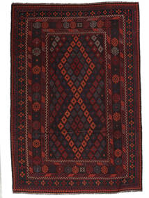  Afghan Vintage Kelim 198X275 Vintage Wollteppich Schwarz/Dunkelrot Carpetvista