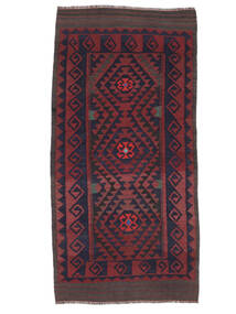  Itämainen Afghan Vintage Kelim Matot Matto 112X228 Musta/Tummanpunainen Villa, Afganistan Carpetvista