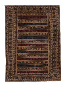 Baluch Rug Rug 204X282 Black/Brown Wool, Afghanistan Carpetvista