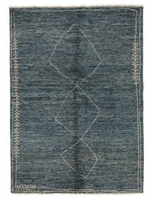 137X193 絨毯 Berber スタイル モダン ブラック/ダークグリーン (ウール, アフガニスタン) Carpetvista