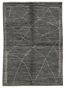 143X200 絨毯 Berber スタイル モダン ブラック/ダークグレー (ウール, アフガニスタン) Carpetvista