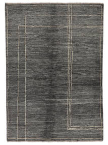  142X198 Contemporary Design Rug Black/Dark Grey Afghanistan Carpetvista