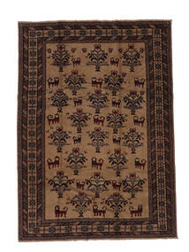 Baluch Rug Rug 206X284 Black/Brown Wool, Afghanistan Carpetvista