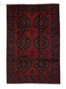  Orientalischer Belutsch Teppich 206X308 Schwarz Wolle, Afghanistan Carpetvista