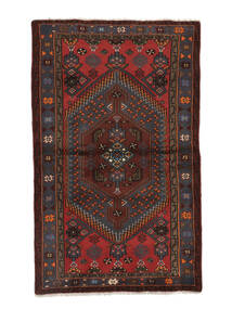 Hamadan Teppich 102X166 Schwarz/Dunkelrot Wolle, Persien/Iran Carpetvista