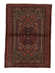  Persialainen Hamadan Matot Matto 106X149 Musta/Tummanpunainen (Villa, Persia/Iran)