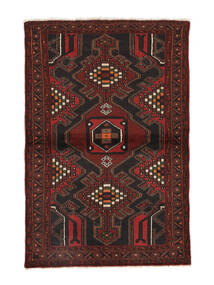 絨毯 ペルシャ ハマダン 105X159 ブラック/ダークレッド (ウール, ペルシャ/イラン)