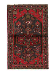 Hamadan Teppe 102X160 Svart/Mørk Rød Ull, Persia/Iran Carpetvista