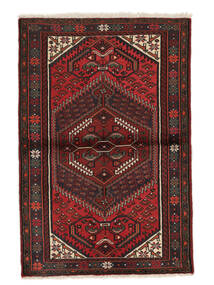 絨毯 ペルシャ ハマダン 105X157 ブラック/ダークレッド (ウール, ペルシャ/イラン)