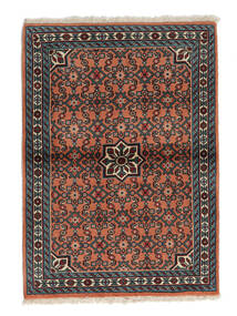絨毯 オリエンタル ホセイナバード 103X143 ブラック/ダークレッド (ウール, ペルシャ/イラン)