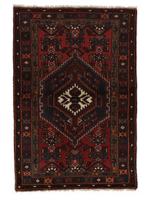  100X148 Hamadan Matot Matto Musta/Tummanpunainen Persia/Iran Carpetvista