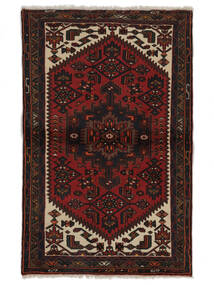 Dywan Orientalny Hamadan 97X152 Czarny/Ciemnoczerwony (Wełna, Persja/Iran)