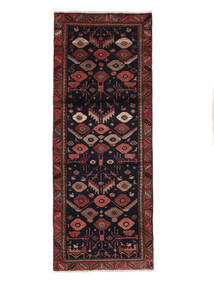 112X292 絨毯 ハマダン オリエンタル 廊下 カーペット ブラック/ダークレッド (ウール, ペルシャ/イラン) Carpetvista