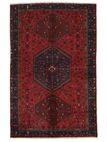 Hamadan Teppich 132X205 Schwarz/Dunkelrot Wolle, Persien/Iran Carpetvista