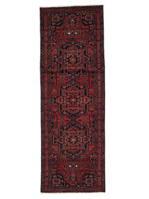  Persischer Hamadan Teppich 106X310 Läufer Schwarz/Dunkelrot (Wolle, Persien/Iran)