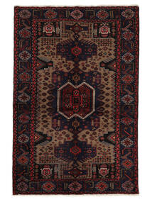 絨毯 オリエンタル ハマダン 136X204 ブラック/茶色 (ウール, ペルシャ/イラン)