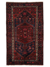 127X211 Χαλι Hamadan Ανατολής Μαύρα/Σκούρο Κόκκινο (Μαλλί, Περσικά/Ιρανικά) Carpetvista