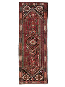 Tapete Oriental Shiraz 110X306 Passadeira Vermelho Escuro/Preto (Lã, Pérsia/Irão)