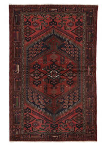 絨毯 オリエンタル ハマダン 130X202 ブラック/ダークレッド (ウール, ペルシャ/イラン)