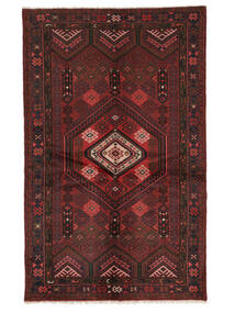  Oriental Hamadan Rug 124X198 Black/Dark Red Wool, Persia/Iran Carpetvista