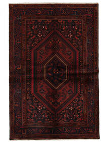 Alfombra Oriental Hamadan 150X227 Negro/Rojo Oscuro (Lana, Persia/Irán)