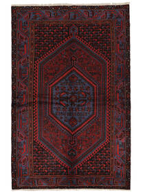154X239 Hamadan Teppich Orientalischer Schwarz/Dunkelrot (Wolle, Persien/Iran) Carpetvista
