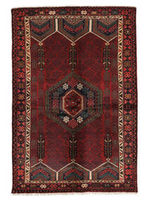 135X198 Tappeto Hamadan Orientale Nero/Rosso Scuro (Lana, Persia/Iran) Carpetvista