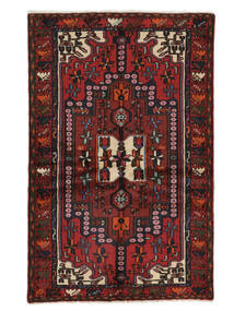  Orientalsk Hamadan Teppe 127X197 Svart/Mørk Rød Ull, Persia/Iran Carpetvista