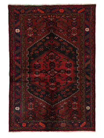  132X196 Hamadan Rug Black/Dark Red Persia/Iran Carpetvista