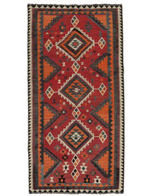 Tapete Persa Kilim Vintage 147X292 Passadeira Vermelho Escuro/Preto (Lã, Pérsia/Irão)