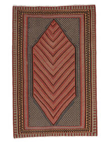 189X293 Kelim Vintage Tæppe Orientalsk Mørkerød/Sort (Uld, Persien/Iran) Carpetvista